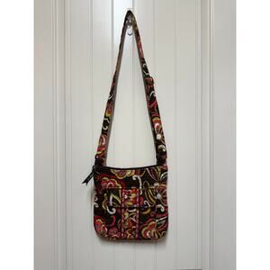 Vera Bradley Retired Puccini Print Messenger Crossbody Tortoise shell accents